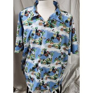 Kiwi Casual Hawaiian Shirt Island Life XXL Blue Very Soft